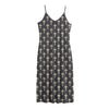 Christian Cross Pattern Print Jersey Midi Cami Dress