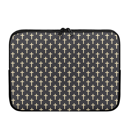 Christian Cross Pattern Print Laptop Sleeve