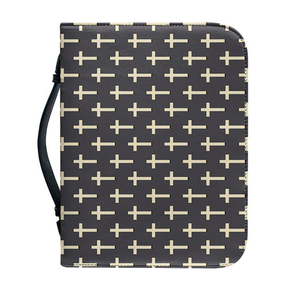 Christian Cross Pattern Print Leather Bible Cover
