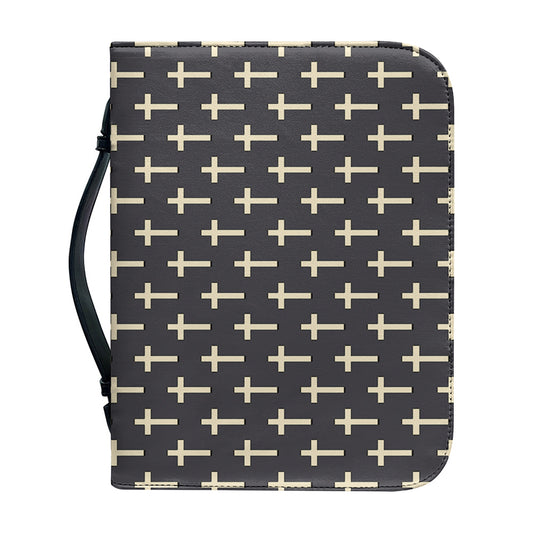 Christian Cross Pattern Print Leather Bible Cover