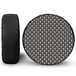 Christian Cross Pattern Print Leather Spare Tire Cover