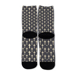 Christian Cross Pattern Print Long Socks