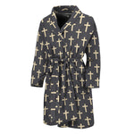 Christian Cross Pattern Print Men's Bathrobe