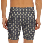 Christian Cross Pattern Print Men's Long Boxer Briefs