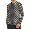 Christian Cross Pattern Print Men's Long Sleeve Rash Guard