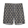 Christian Cross Pattern Print Men's Athletic Shorts