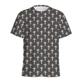 Christian Cross Pattern Print Men's Athletic T-Shirt