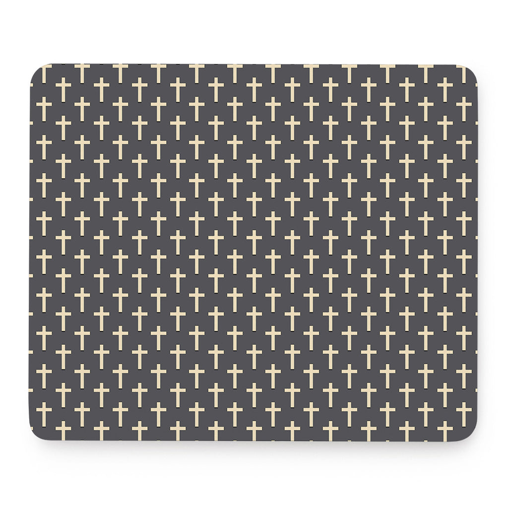 Christian Cross Pattern Print Mouse Pad