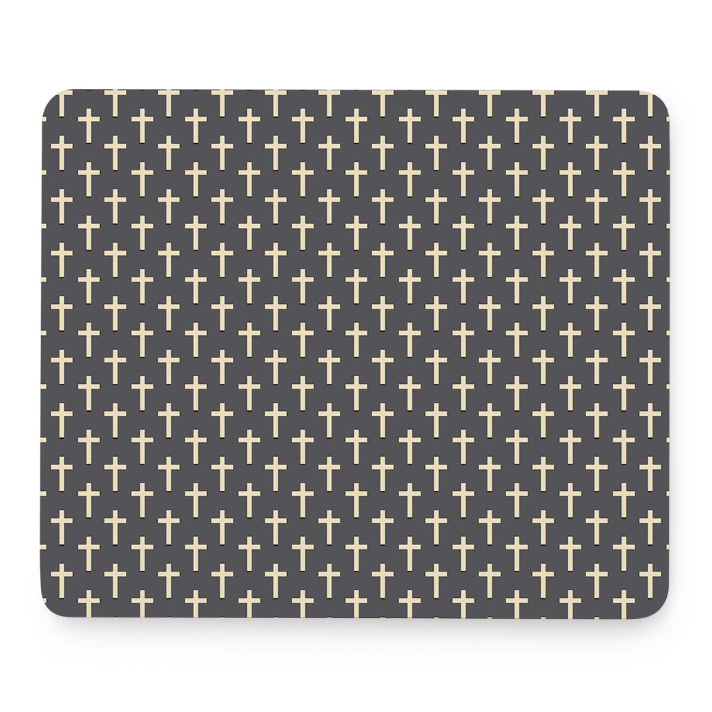 Christian Cross Pattern Print Mouse Pad