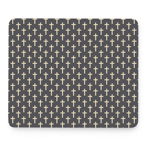 Christian Cross Pattern Print Mouse Pad