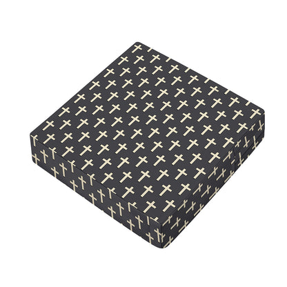 Christian Cross Pattern Print Outdoor Seat Cushion Cover