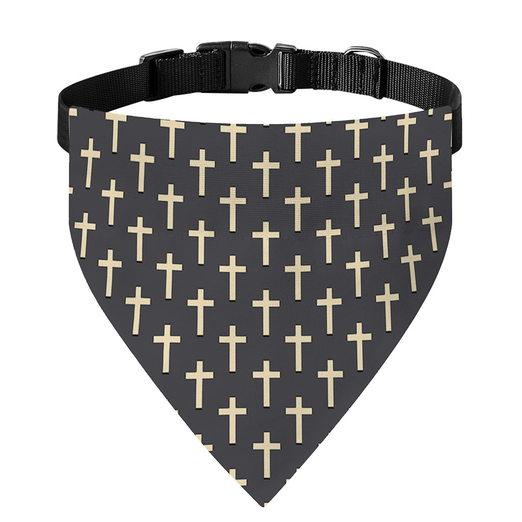 Christian Cross Pattern Print Over The Collar Dog Bandana