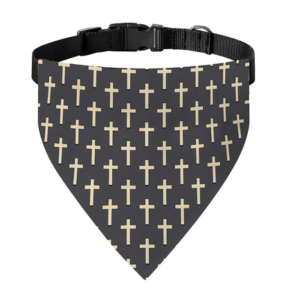 Christian Cross Pattern Print Over The Collar Dog Bandana