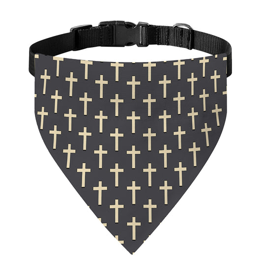 Christian Cross Pattern Print Over The Collar Dog Bandana