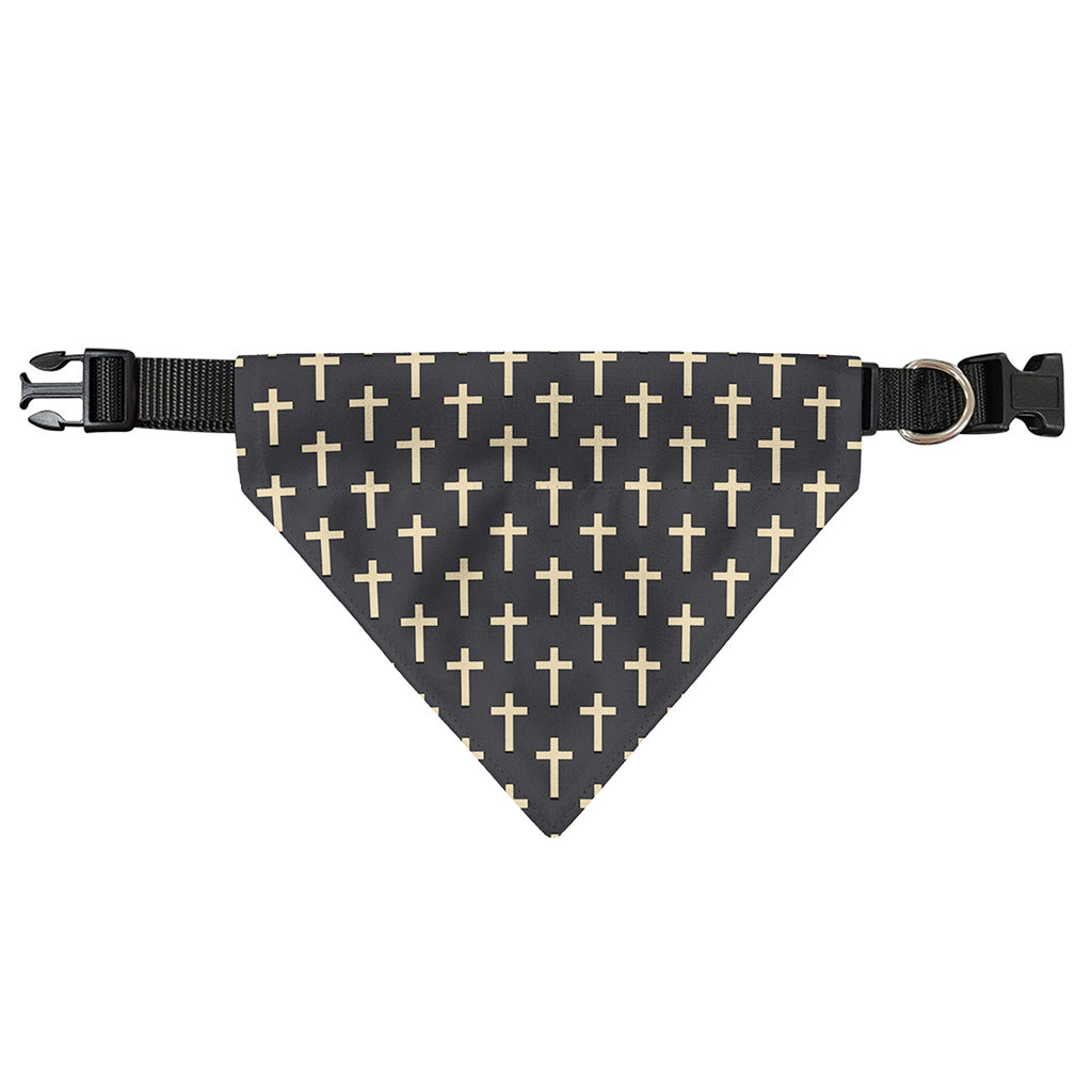 Christian Cross Pattern Print Over The Collar Dog Bandana