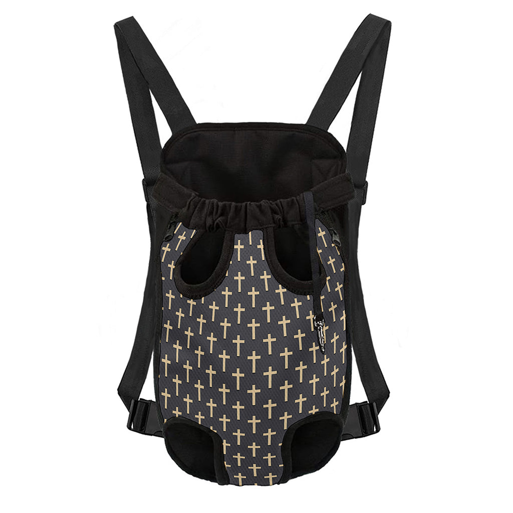 Christian Cross Pattern Print Pet Carrier Backpack