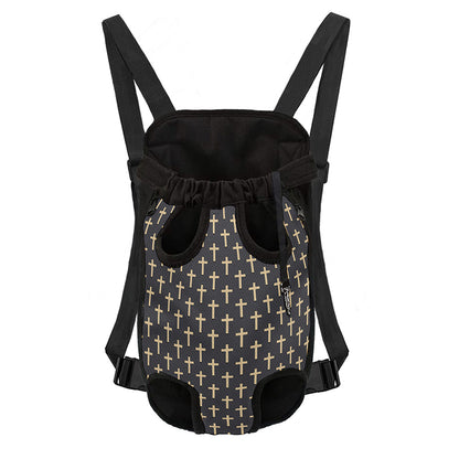 Christian Cross Pattern Print Pet Carrier Backpack