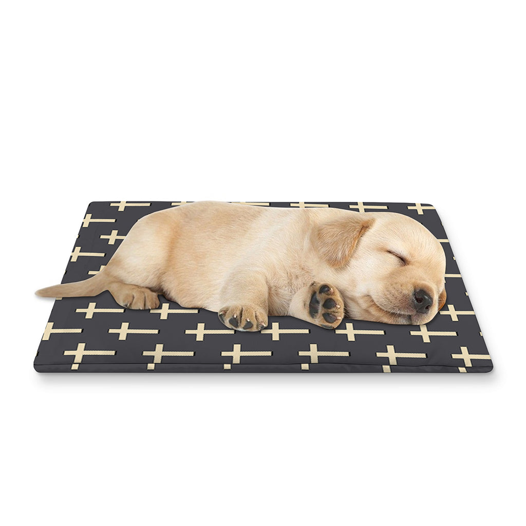 Christian Cross Pattern Print Pet Cooling Mat Cover