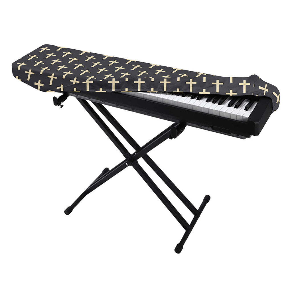 Christian Cross Pattern Print Piano Keyboard Cover