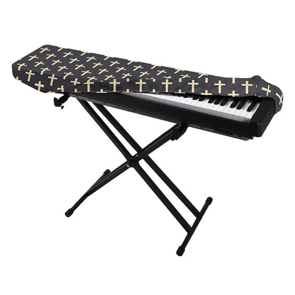 Christian Cross Pattern Print Piano Keyboard Cover