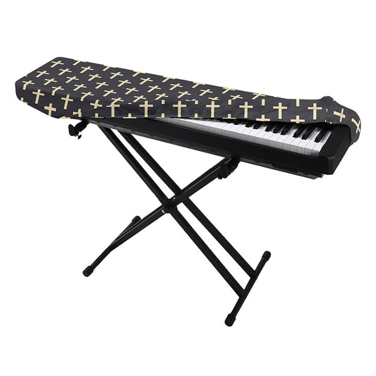 Christian Cross Pattern Print Piano Keyboard Cover