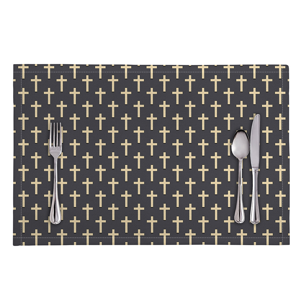 Christian Cross Pattern Print Placemat