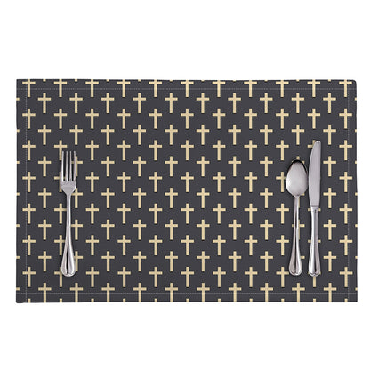 Christian Cross Pattern Print Placemat