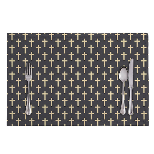Christian Cross Pattern Print Placemat