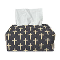 Christian Cross Pattern Print Rectangle Tissue Box Cover