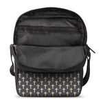 Christian Cross Pattern Print Rectangular Crossbody Bag