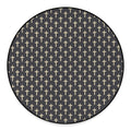 Christian Cross Pattern Print Round Floor Mat