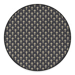 Christian Cross Pattern Print Round Floor Mat