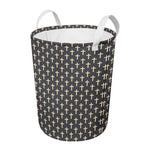 Christian Cross Pattern Print Round Laundry Basket