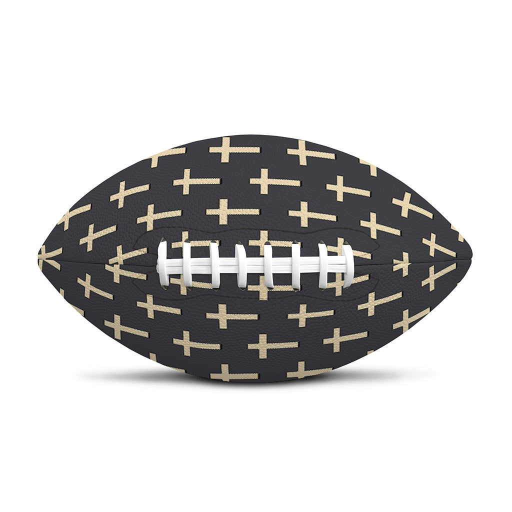 Christian Cross Pattern Print Rugby Ball