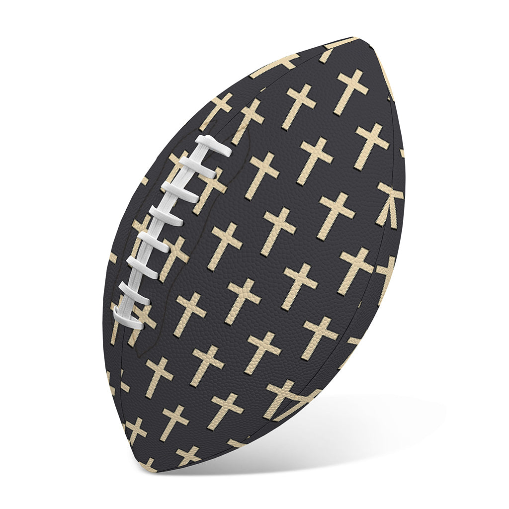 Christian Cross Pattern Print Rugby Ball