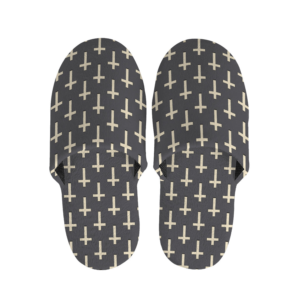 Christian Cross Pattern Print Slippers