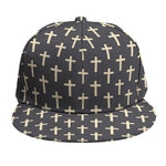 Christian Cross Pattern Print Snapback Cap