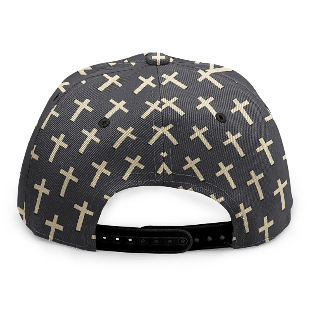 Christian Cross Pattern Print Snapback Cap