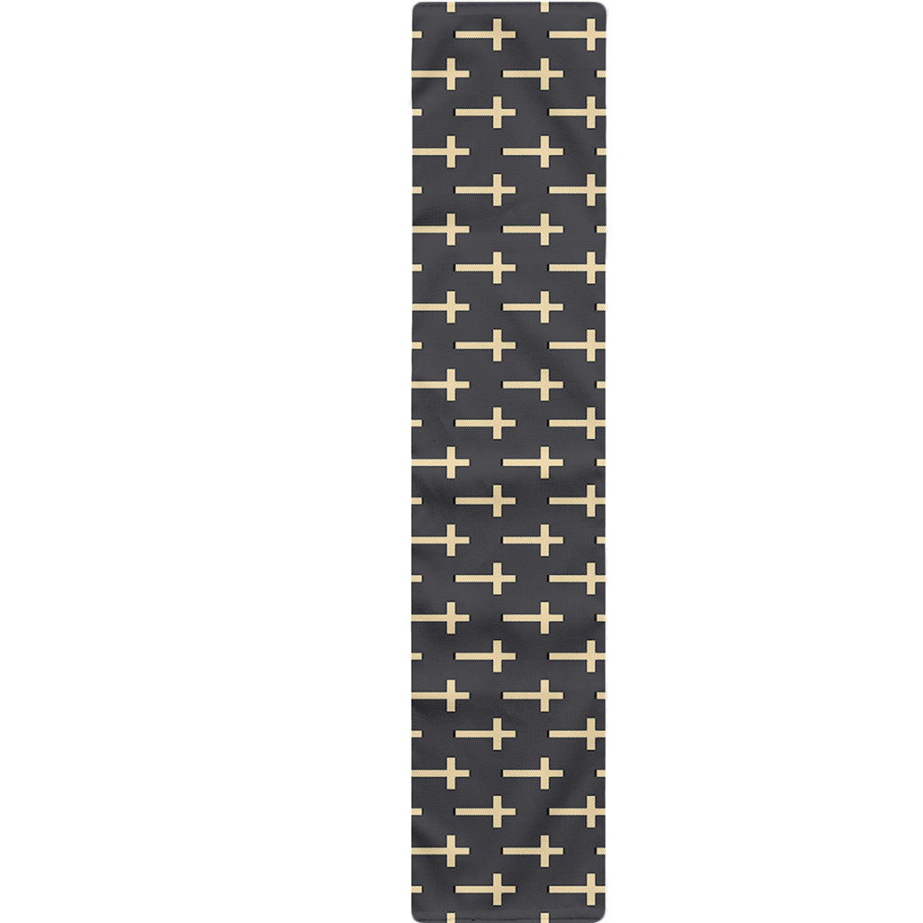 Christian Cross Pattern Print Table Runner
