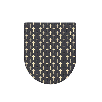 Christian Cross Pattern Print Toilet Lid Cover