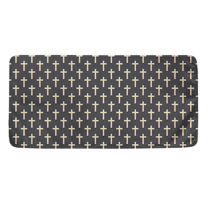 Christian Cross Pattern Print Towel