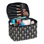 Christian Cross Pattern Print Travel Makeup Bag