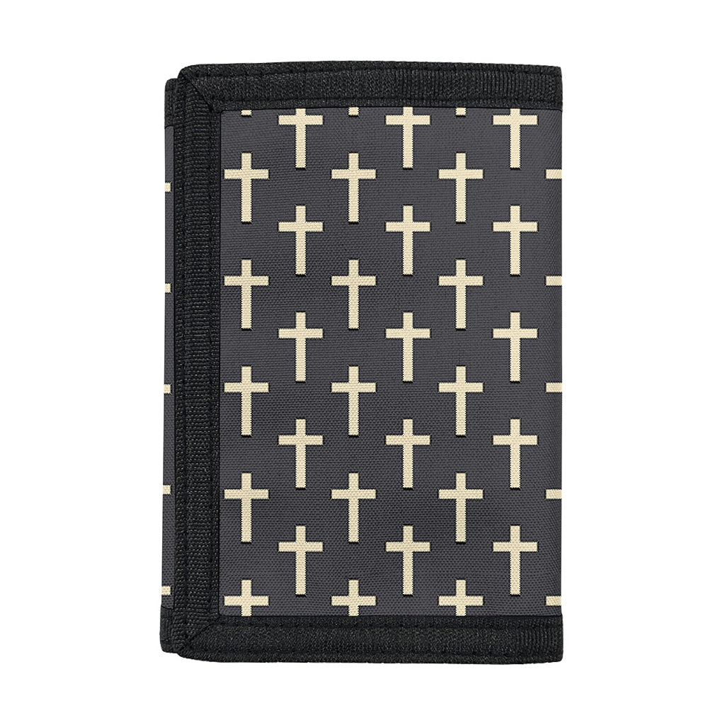 Christian Cross Pattern Print Trifold Wallet