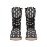 Christian Cross Pattern Print Winter Boots