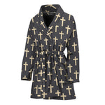 Christian Cross Pattern Print Women's Bathrobe