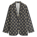 Christian Cross Pattern Print Women's Blazer