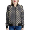 Christian Cross Pattern Print Women's Bomber Jacket