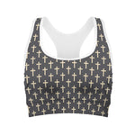 Christian Cross Pattern Print Women's Sports Bra