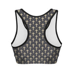 Christian Cross Pattern Print Women's Sports Bra