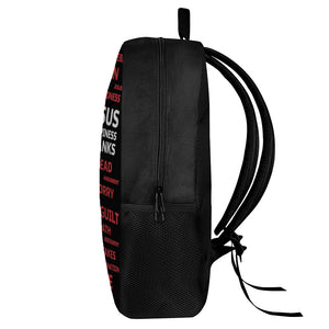 Christian Cross Religious Words Print 17 Inch Backpack